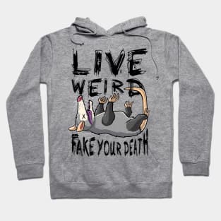 Funny Opossum Live Weird Fake Your Death Possum Street Cats Hoodie